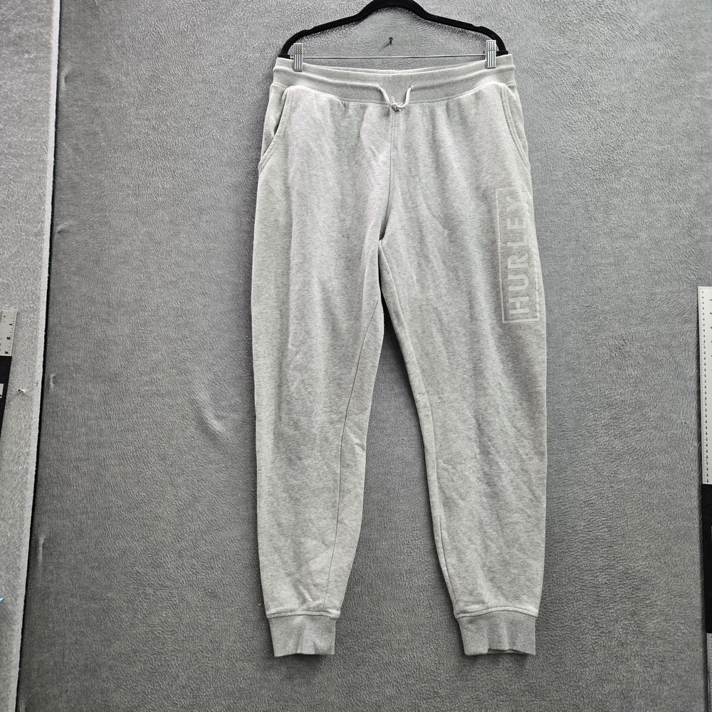 Hurley Men Activewear Pants XL Gray Jogger Fleece 29" Inseam READ